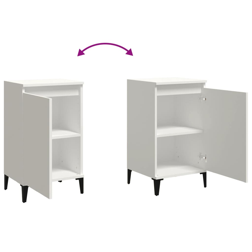 vidaXL Tables de chevet 2 pcs blanc 40x35x70 cm bois d'ingénierie