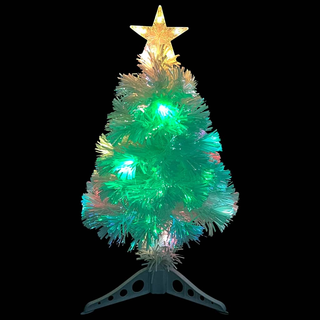 vidaXL Arbre de Noël artificiel pré-éclairé blanc 64 cm fibre optique