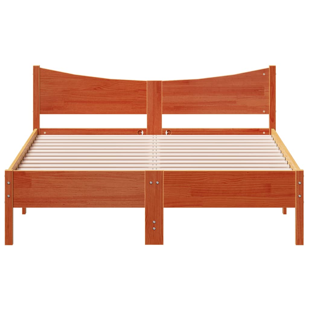 vidaXL Cadre de lit sans matelas cire marron 140x190cm bois pin massif