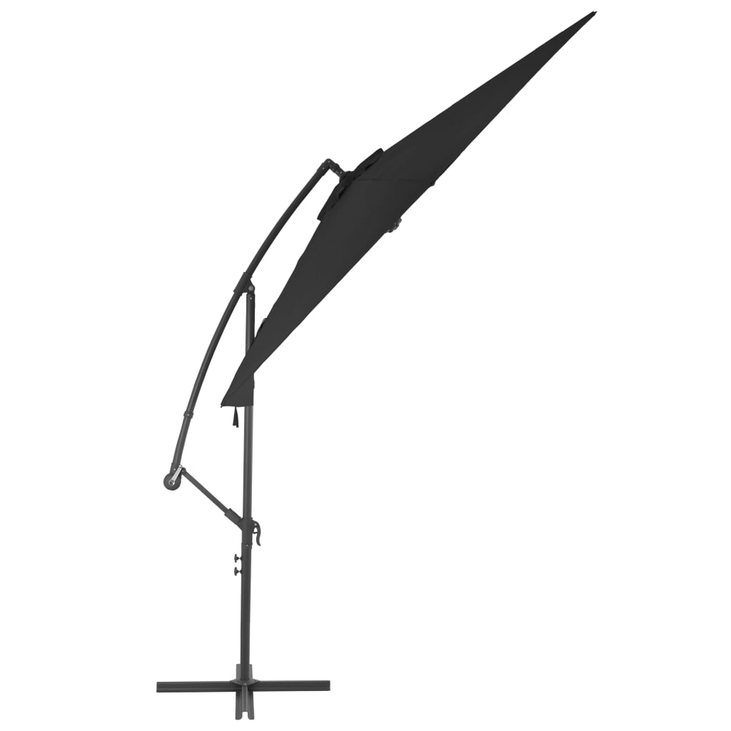 vidaXL Parasol déporté avec mât en aluminium 300 cm Noir
