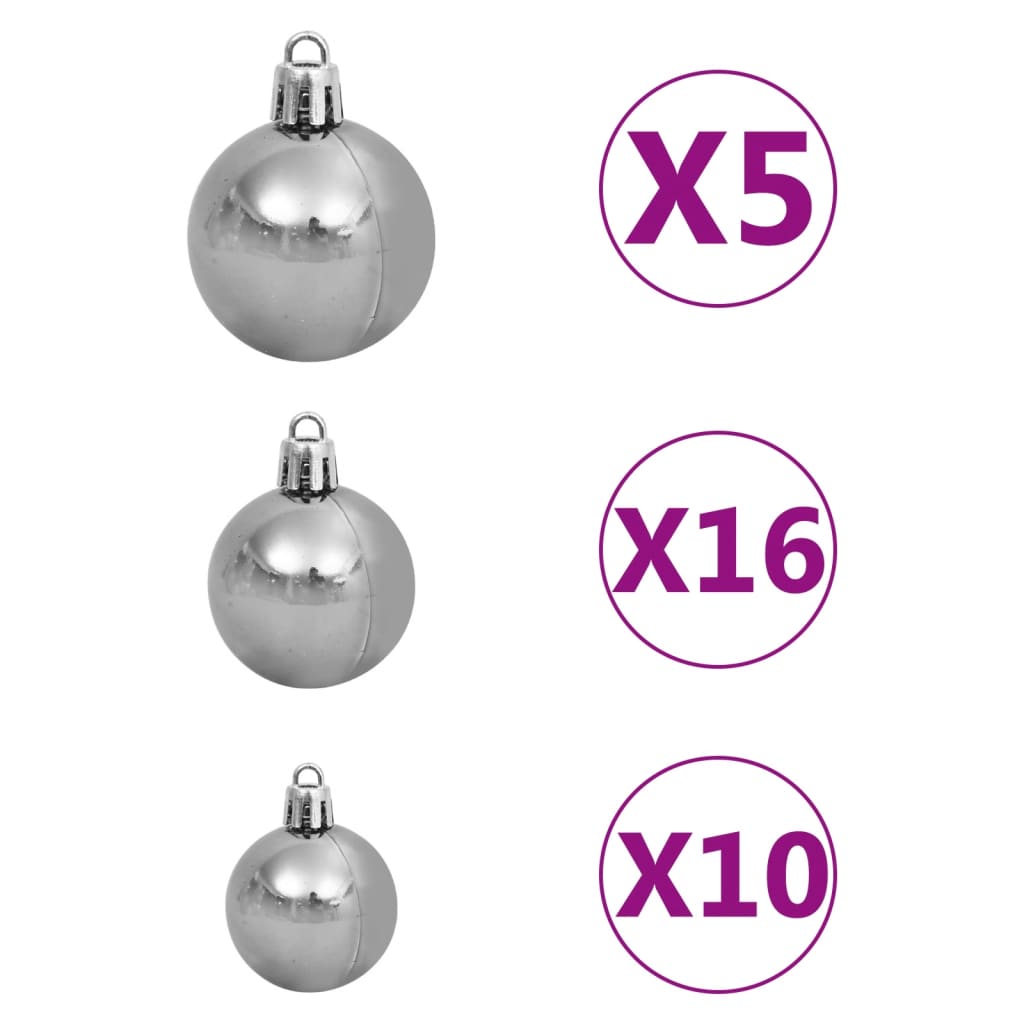 vidaXL Sapin de Noël artificiel articulé 300 LED et boules 180 cm