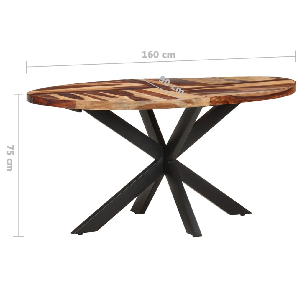 vidaXL Table à manger 160x90x75cm Bois solide d'acacia