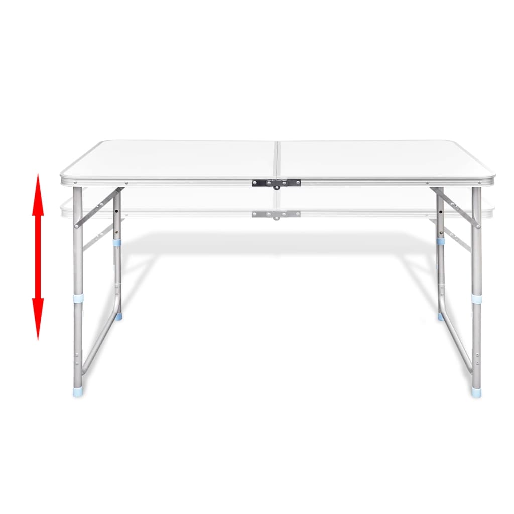 vidaXL Table pliable de camping Hauteur réglable Aluminium 120x60 cm