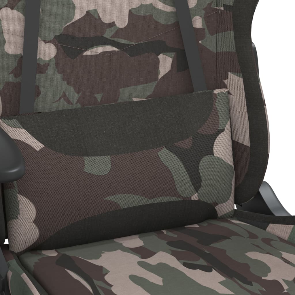 vidaXL Chaise de jeu de massage repose-pied Noir et camouflage Tissu