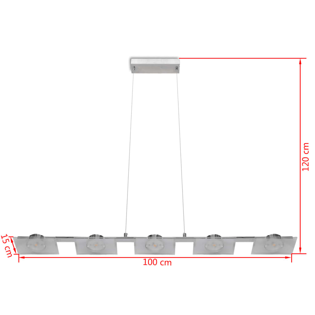 Lampe suspendue LED Acrylique 100 cm Blanc chaud 5 x 5 W