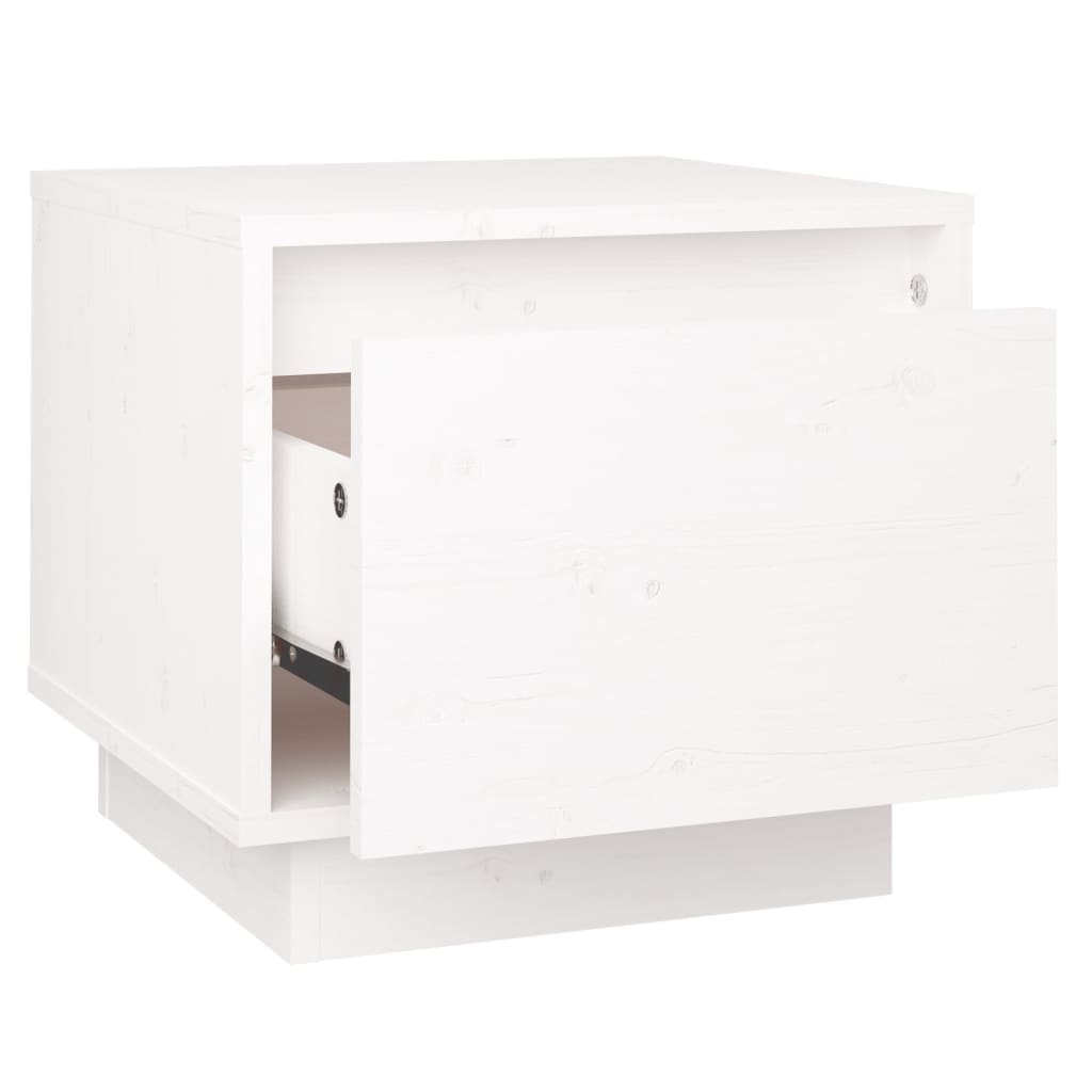 vidaXL Tables de chevet 2 pcs Blanc 35x34x32 cm Bois de pin solide