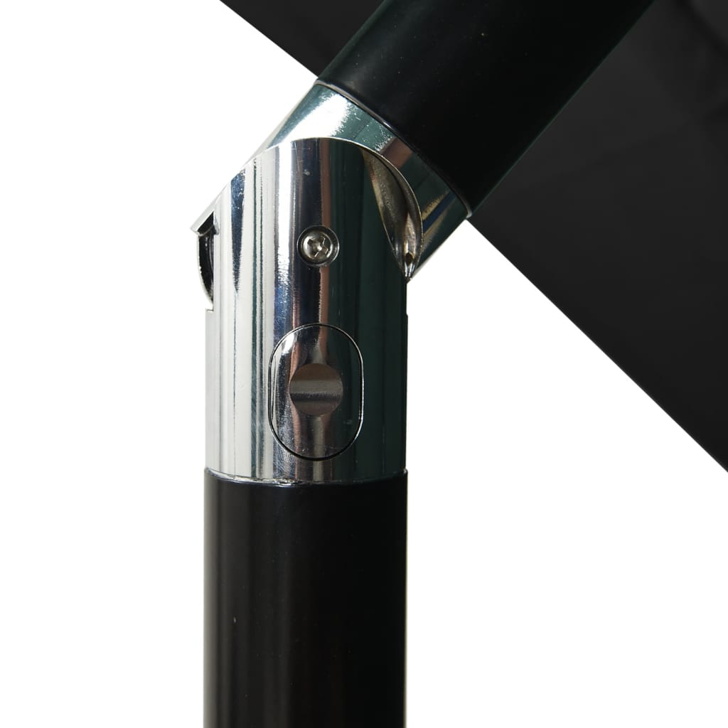 vidaXL Parasol à 3 niveaux avec mât en aluminium Noir 2,5x2,5 m