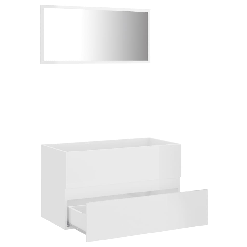 vidaXL Ensemble de meubles de salle de bain 2 pcs blanc brillant