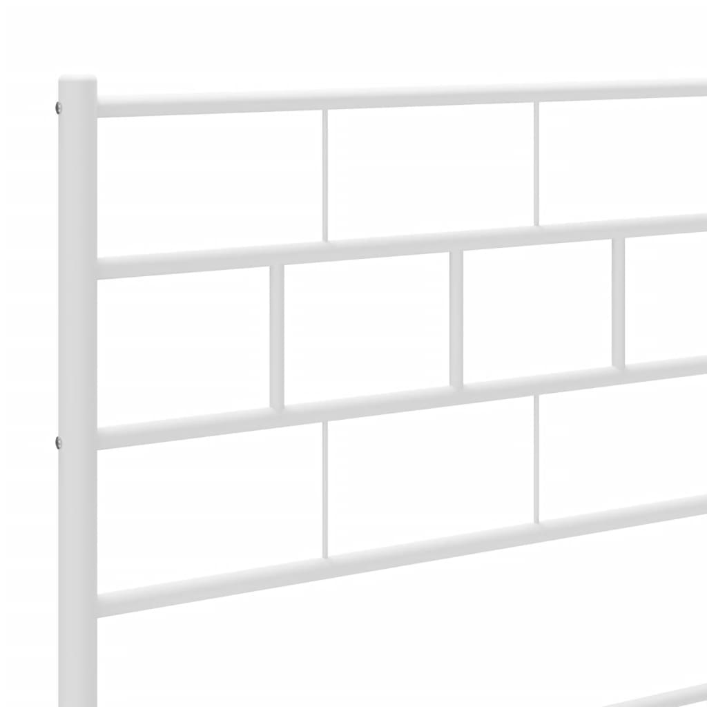 vidaXL Cadre de lit métal sans matelas et pied de lit blanc 100x190 cm