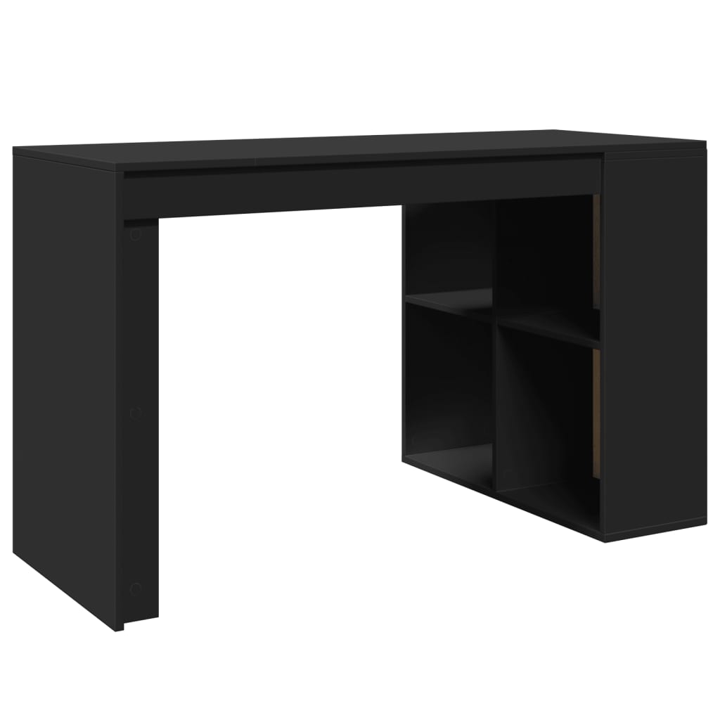 vidaXL Bureau noir 123,5x73,5x75 cm bois d'ingénierie