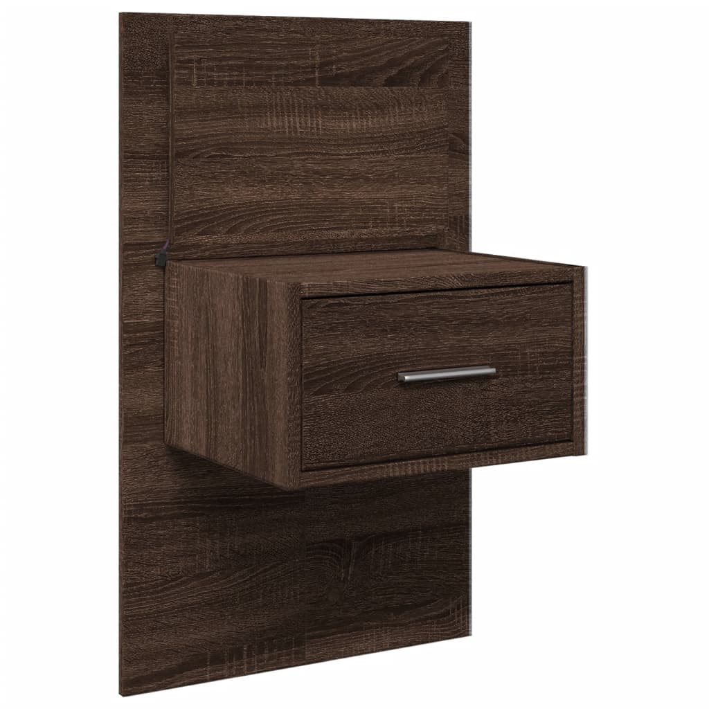 vidaXL Tête de lit avec armoires chêne marron 120 cm bois d'ingénierie