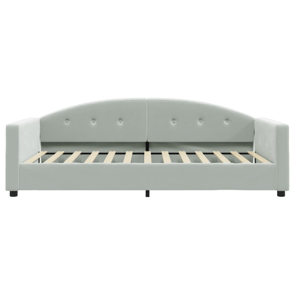 vidaXL Lit de jour avec matelas gris clair 100x200 cm velours