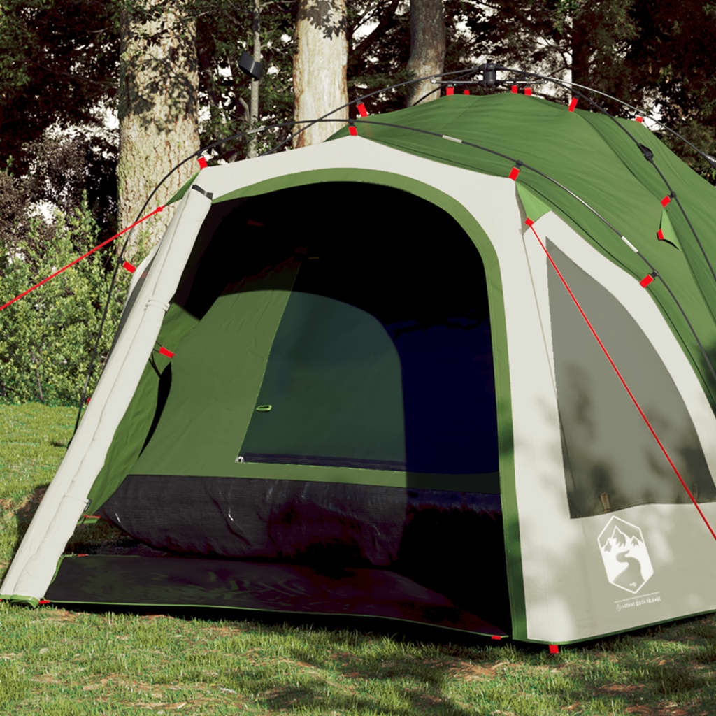 vidaXL Tente de camping à dôme 3 personnes vert libération rapide