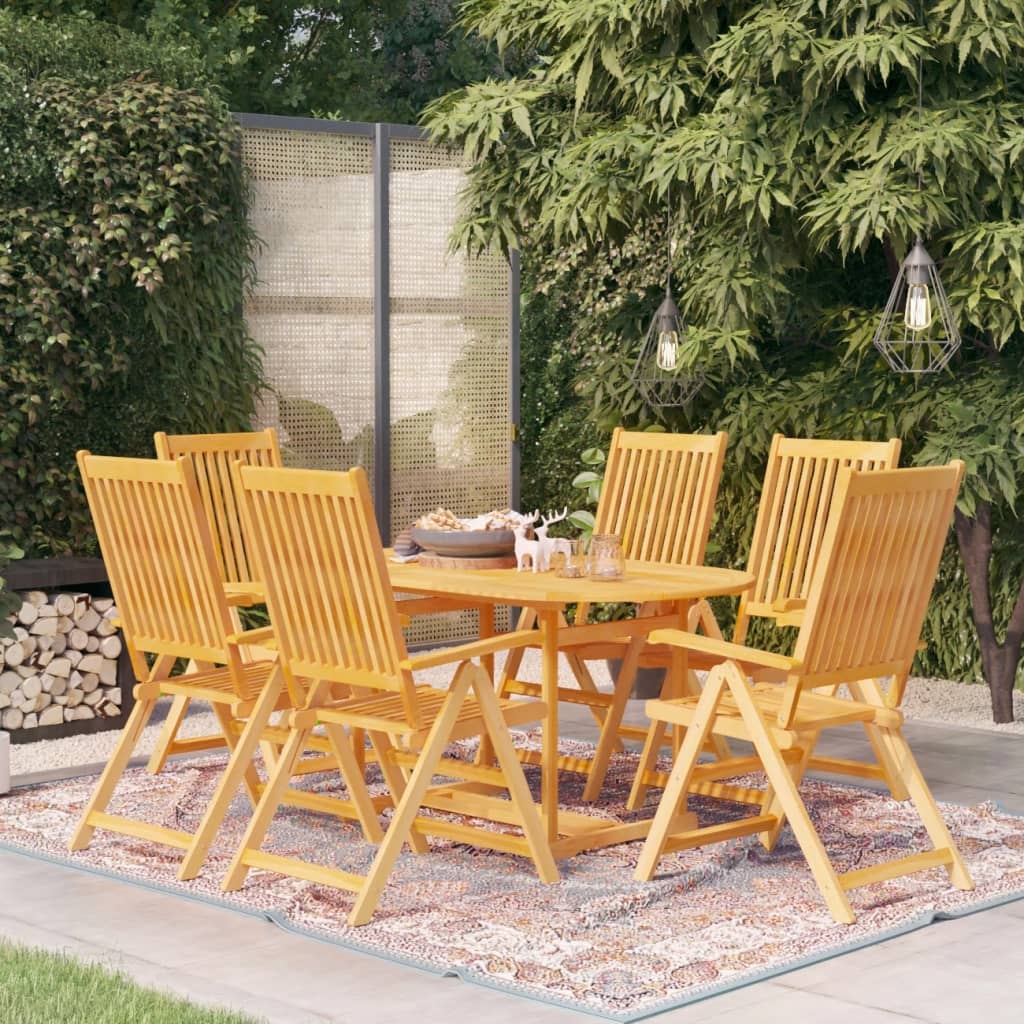 vidaXL Ensemble à manger de jardin 7 pcs Bois de teck massif