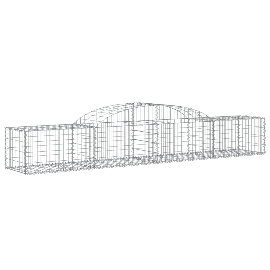 vidaXL Paniers à gabions arqués 2 pcs 300x50x40/60 cm fer galvanisé