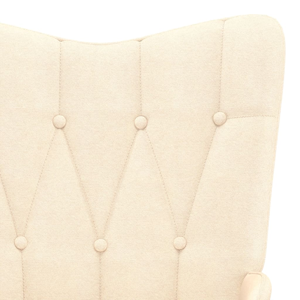 vidaXL Chaise de relaxation avec tabouret Crème Tissu