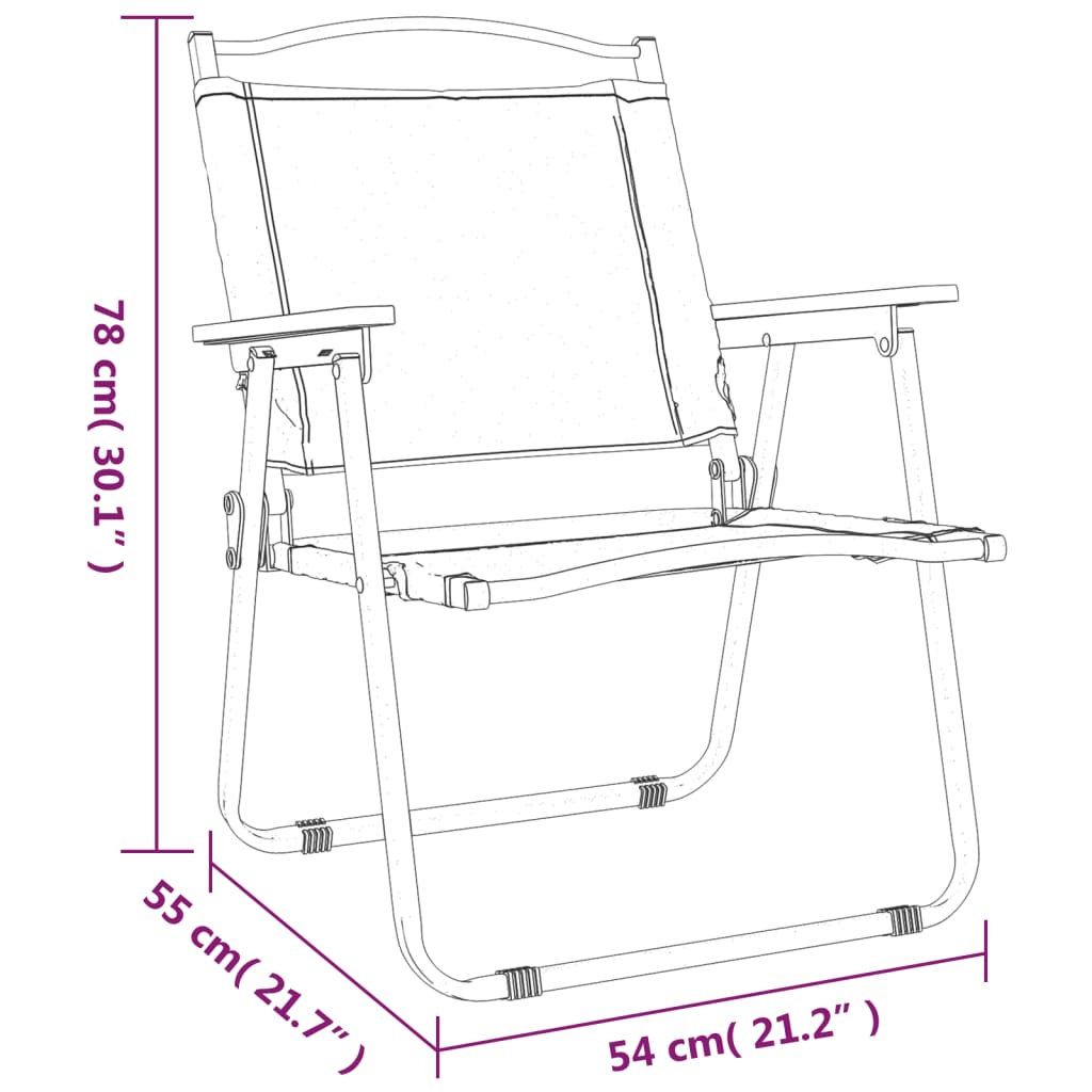 vidaXL Chaises de camping lot de 2 Vert 54x55x78 cm Tissu Oxford