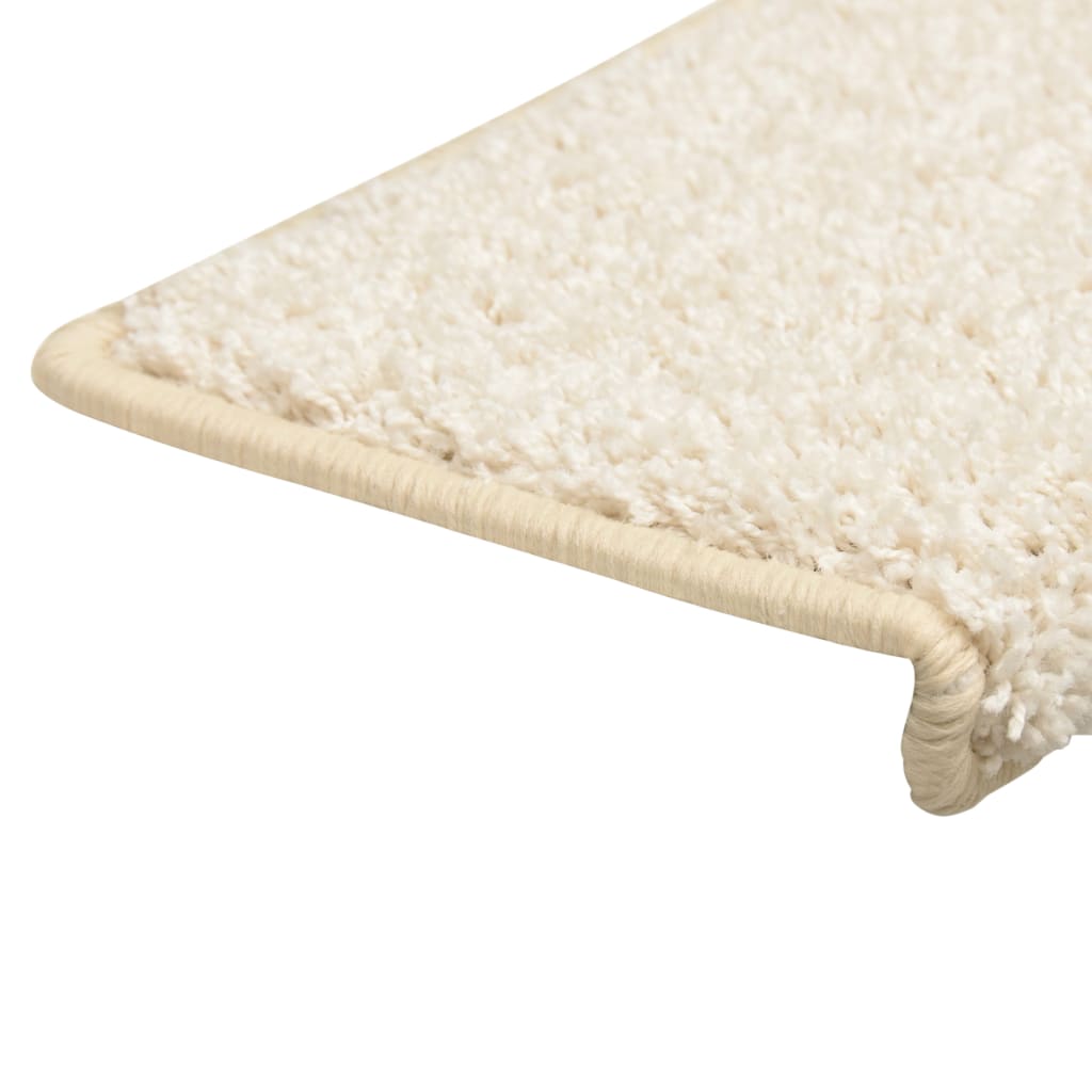 vidaXL Tapis d'escalier 15 pcs 65x21x4 cm Blanc