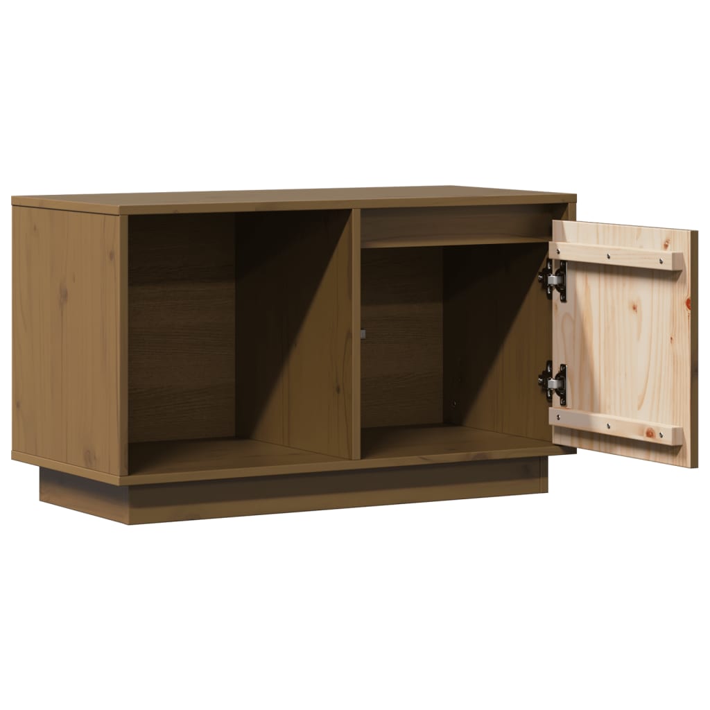 vidaXL Meuble TV Marron miel 74x35x44 cm Bois de pin massif