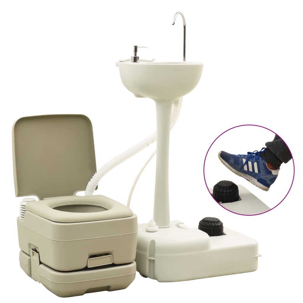 vidaXL Ensemble de toilette support de lavage des mains réservoir eau