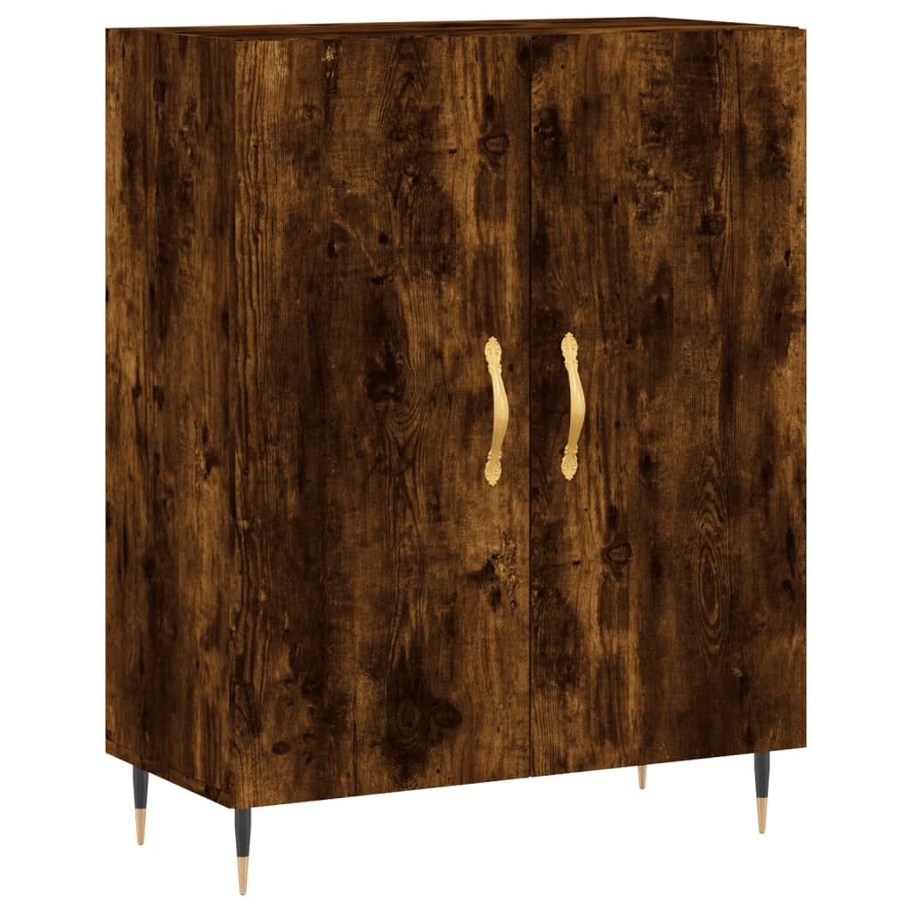 vidaXL Buffet haut Chêne fumé 69,5x34x180 cm Bois d'ingénierie