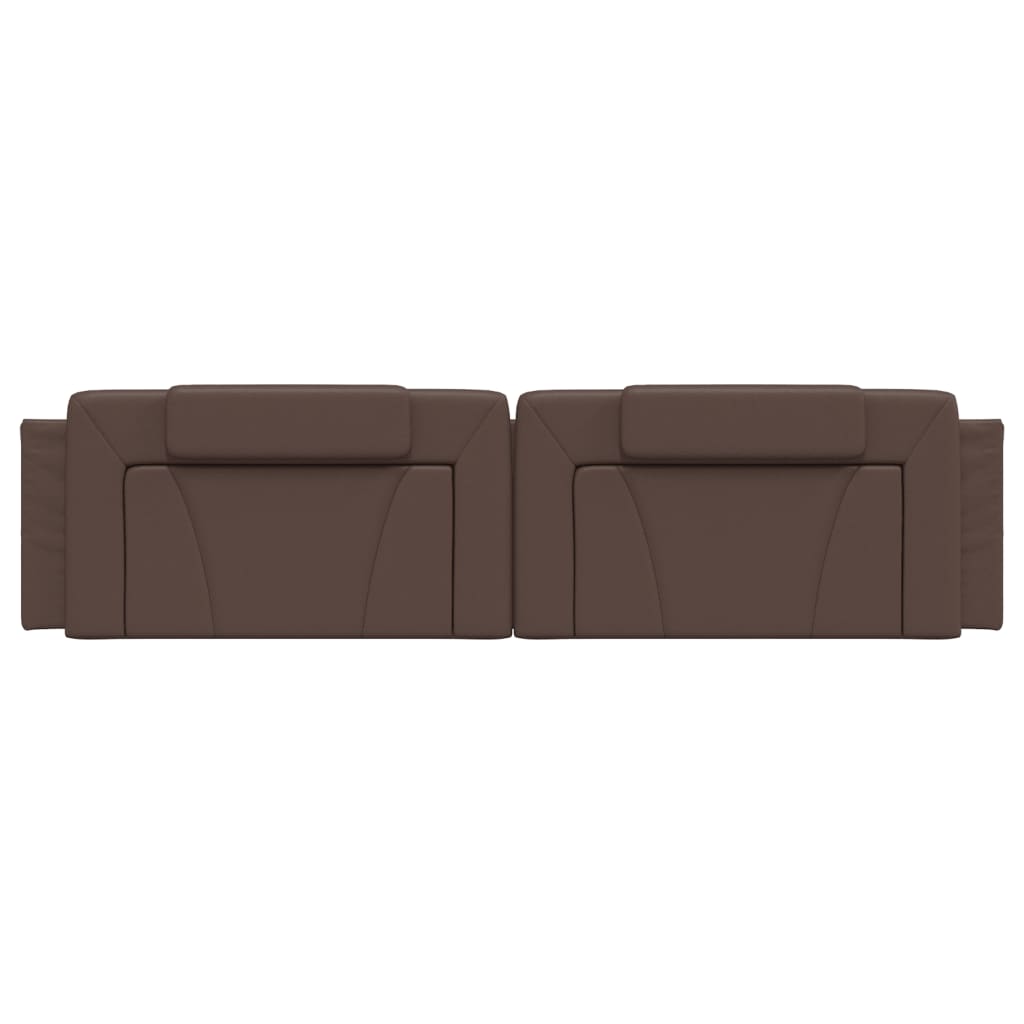 vidaXL Coussin de tête de lit marron 200 cm similicuir