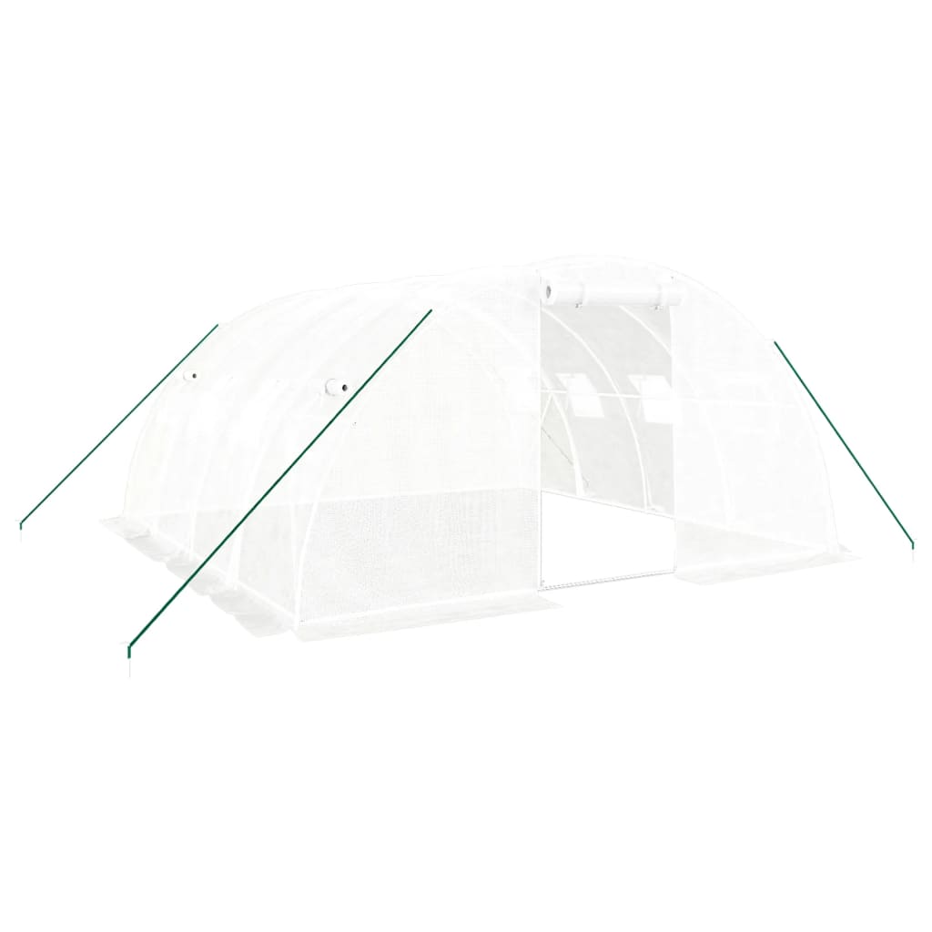 vidaXL Serre avec cadre en acier blanc 16 m² 4x4x2 m