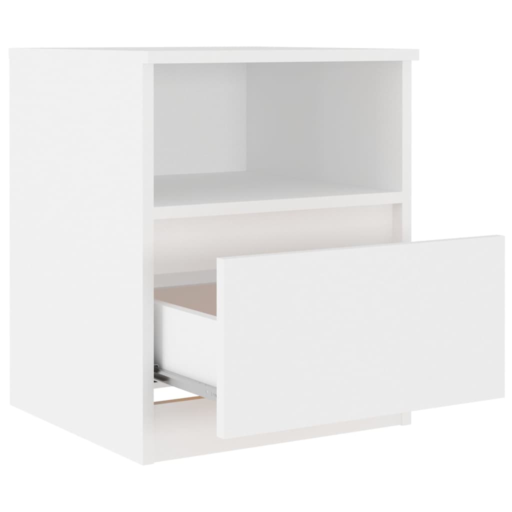 vidaXL Tables de chevet 2 pcs Blanc 40x40x50 cm Aggloméré