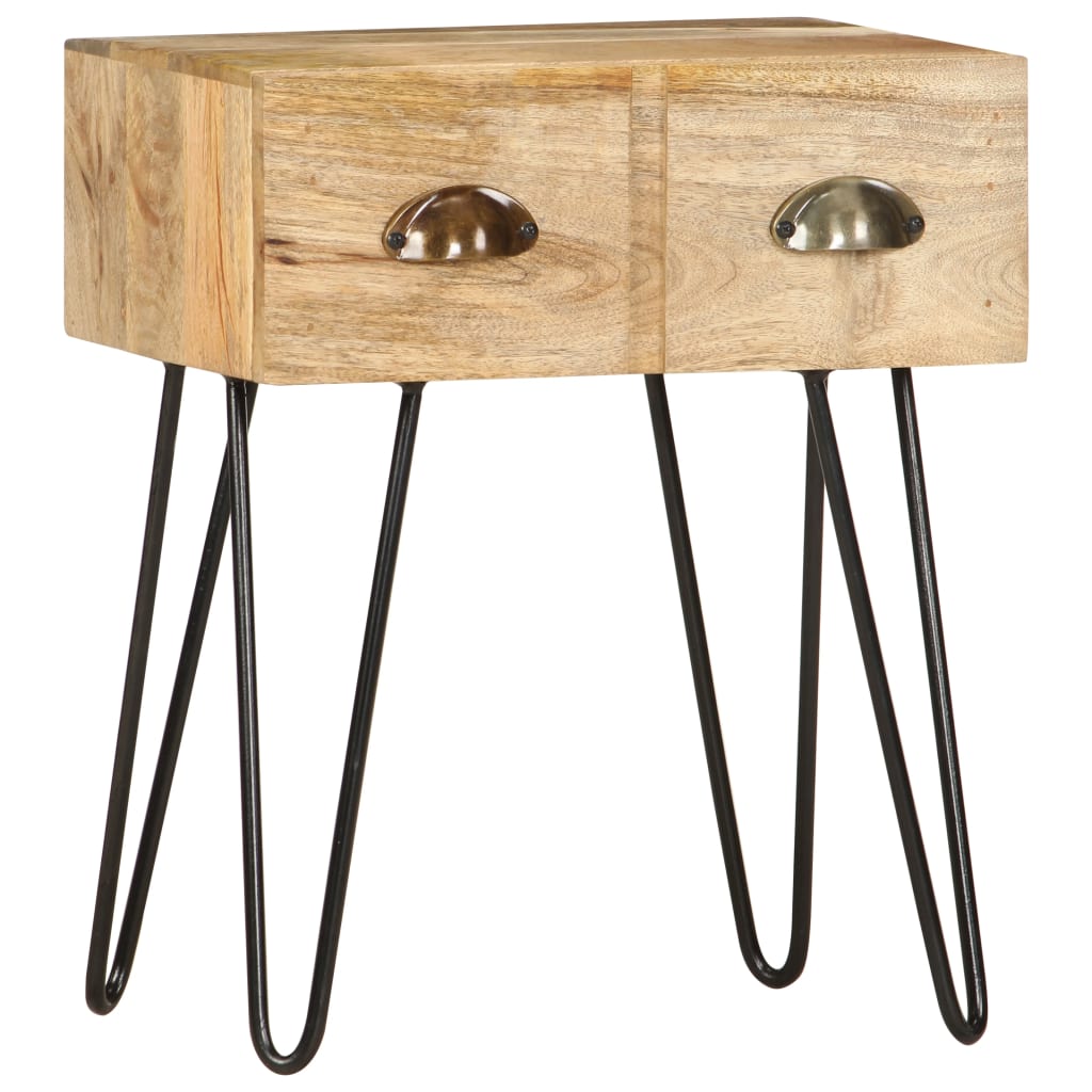 vidaXL Table de chevet 40 x 30 x 50 cm Bois de manguier massif