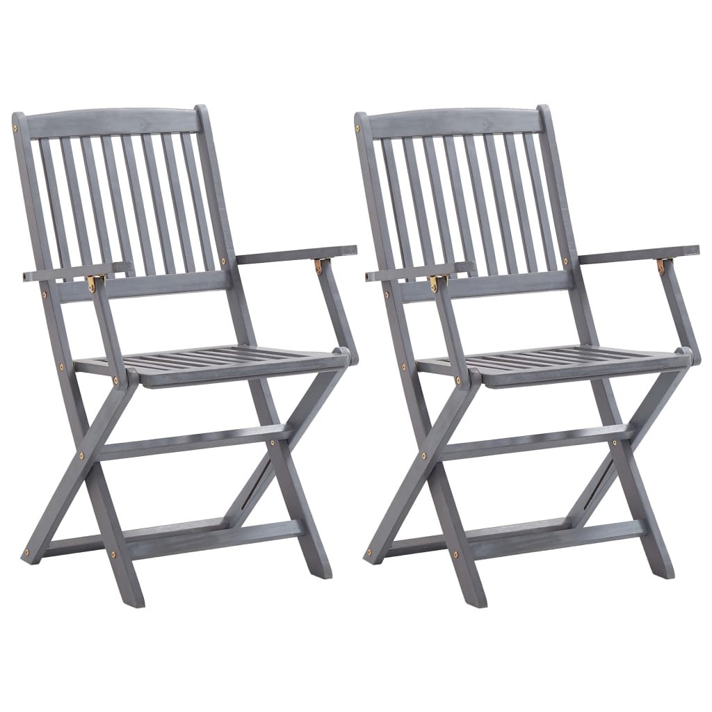 vidaXL Ensemble de bistro 4 pcs Bois d'acacia solide Gris