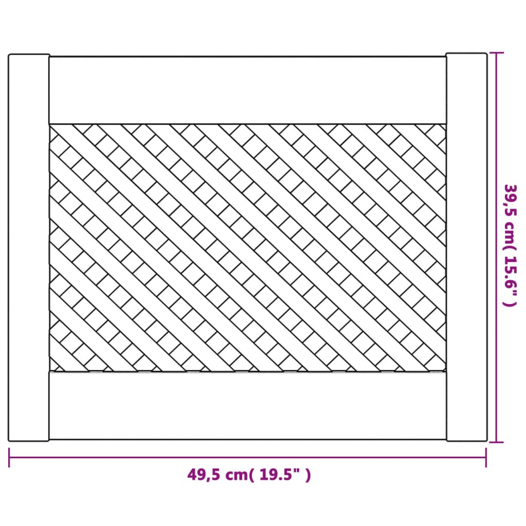 vidaXL Portes d'armoires en treillis 2 pcs 49,5x39,5 cm pin massif