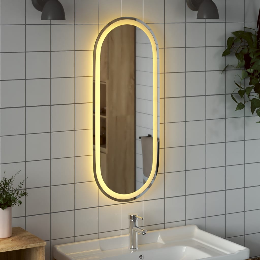 vidaXL Miroir de salle de bain à LED 90x40 cm ovale