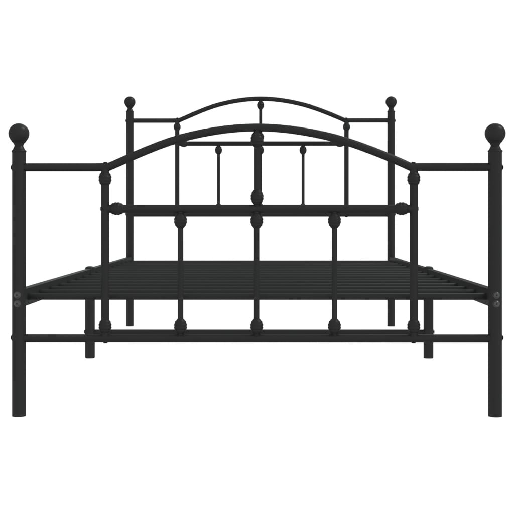 vidaXL Cadre de lit métal sans matelas et pied de lit noir 100x200 cm