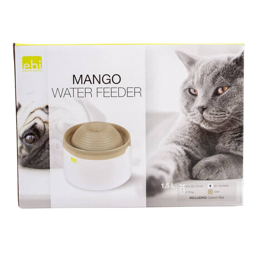 Ebi Bol à eau pour animaux de compagnie Mango 1,5 L moka