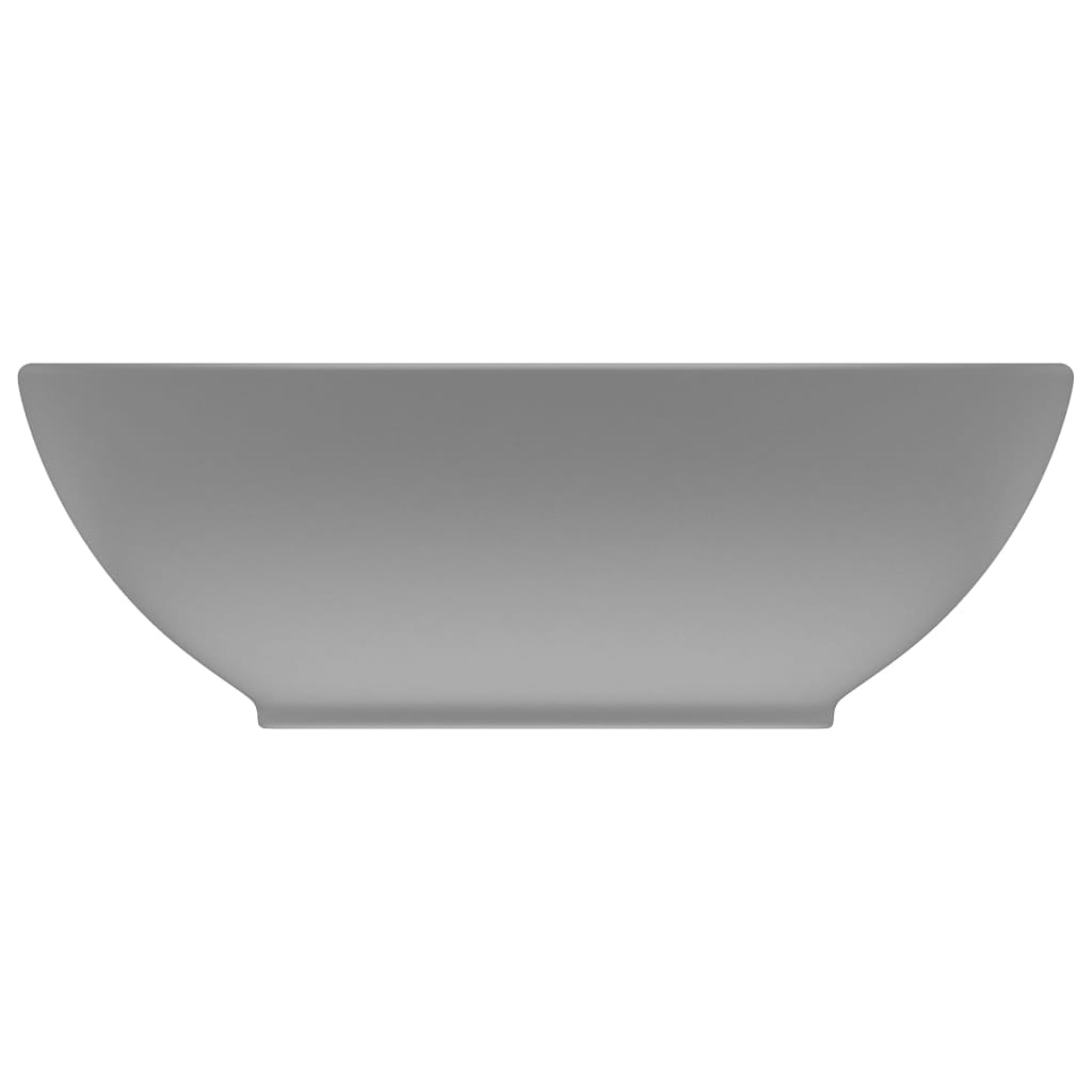 vidaXL Lavabo ovale de luxe Gris clair mat 40x33 cm Céramique
