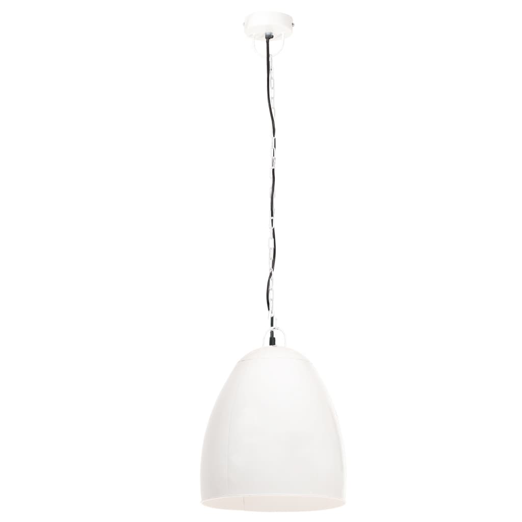 vidaXL Lampe suspendue industrielle 25 W Blanc Rond 42 cm E27