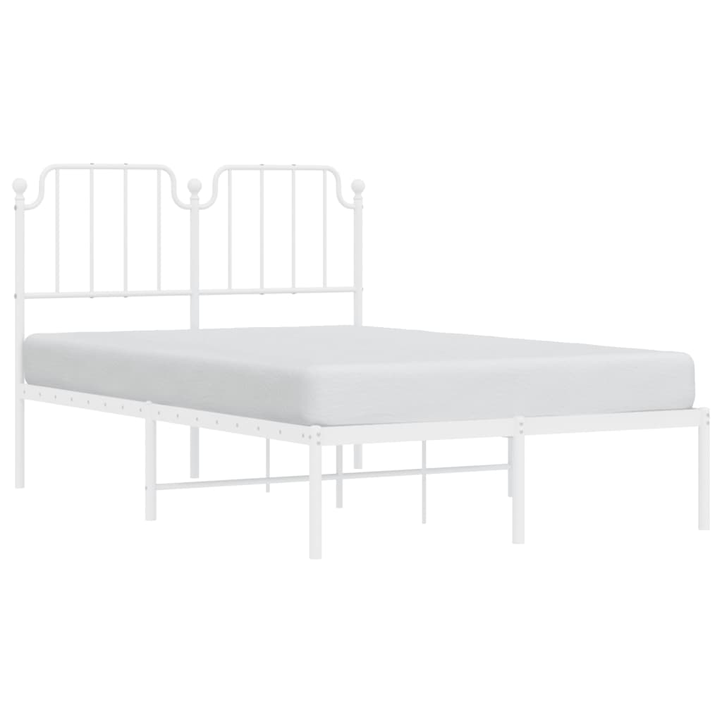 vidaXL Cadre de lit métal sans matelas et tête de lit blanc 120x190 cm