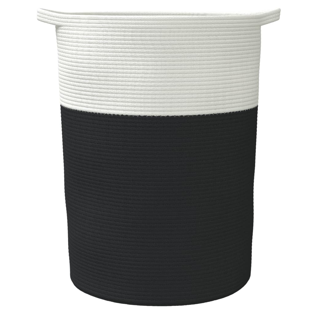 vidaXL Panier de rangement noir et blanc Ø49x65 cm coton
