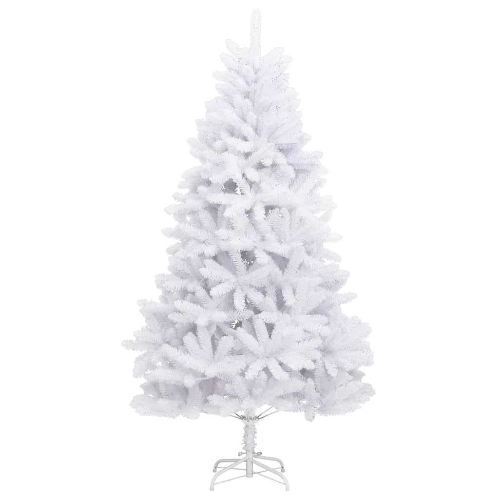 vidaXL Sapin de Noël artificiel à charnières avec support blanc 210 cm