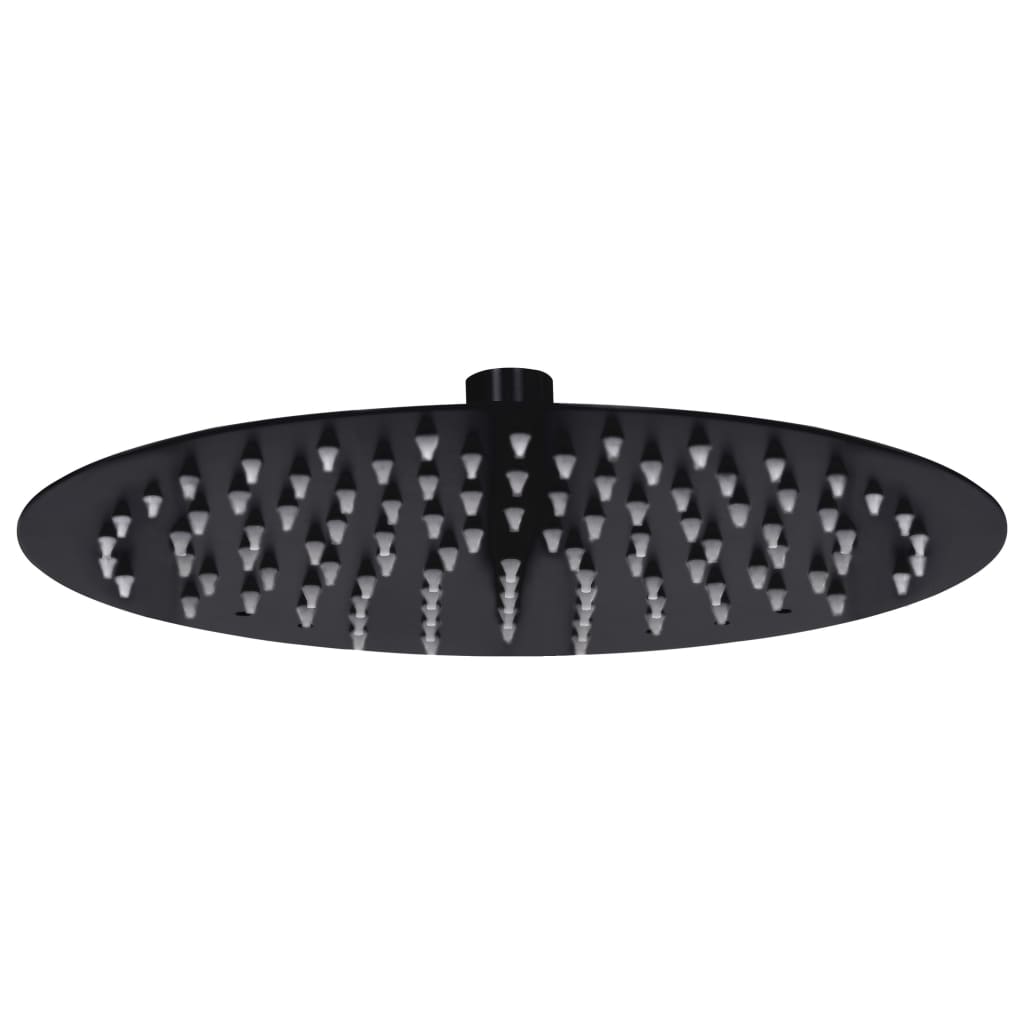 vidaXL Pomme de douche pluie Acier inoxydable 25 cm Ronde Noir