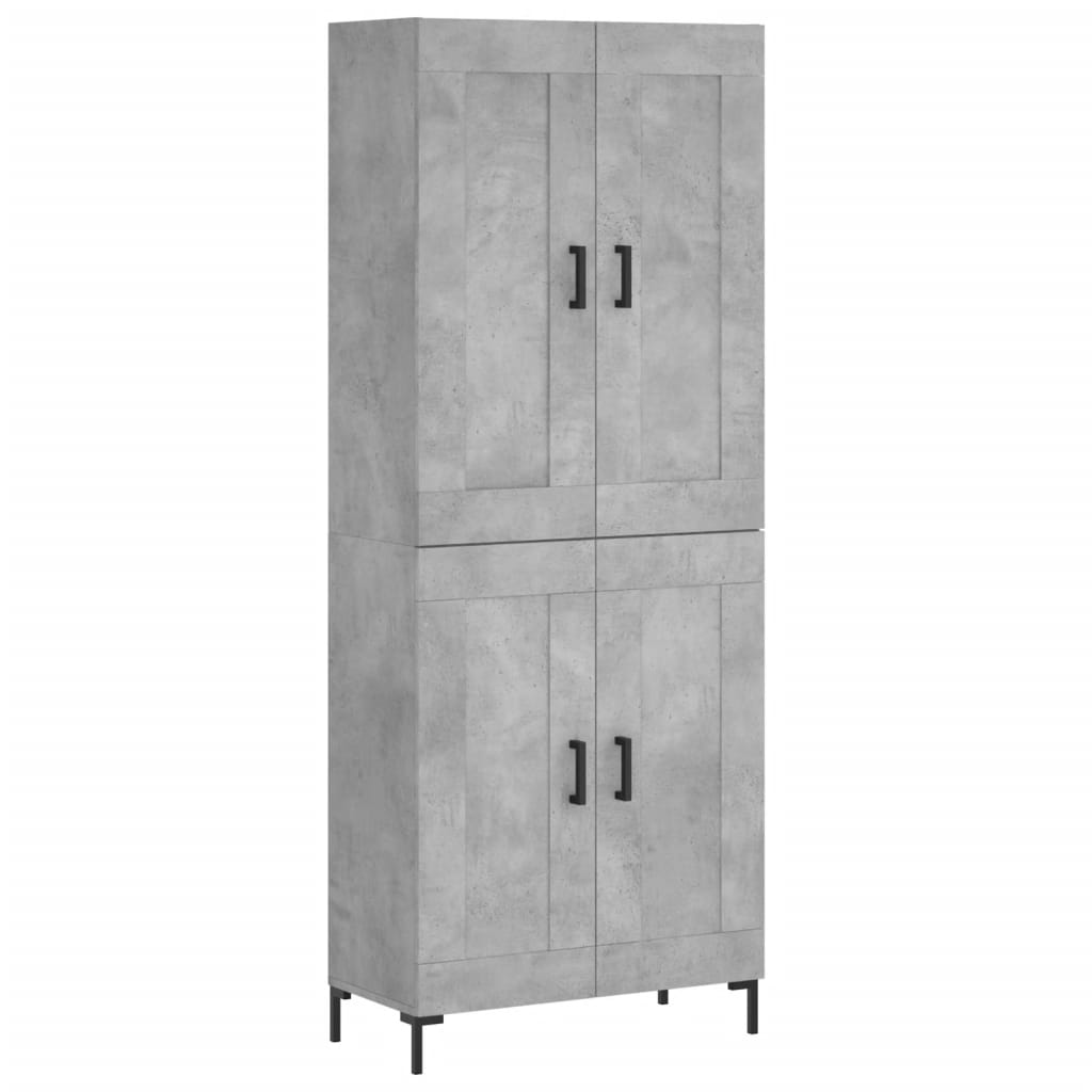 vidaXL Buffet haut Gris béton 69,5x34x180 cm Bois d'ingénierie