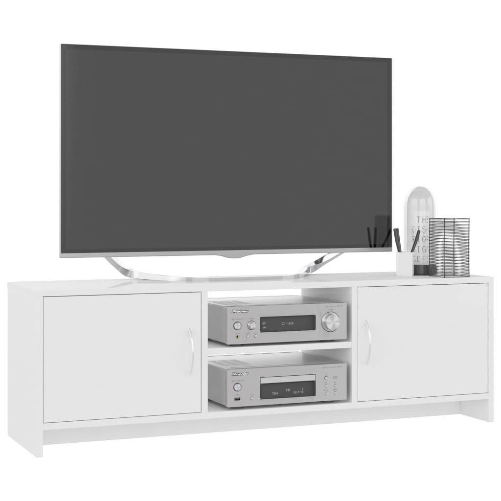 vidaXL Meuble TV Blanc brillant 120 x 30 x 37,5 cm Aggloméré