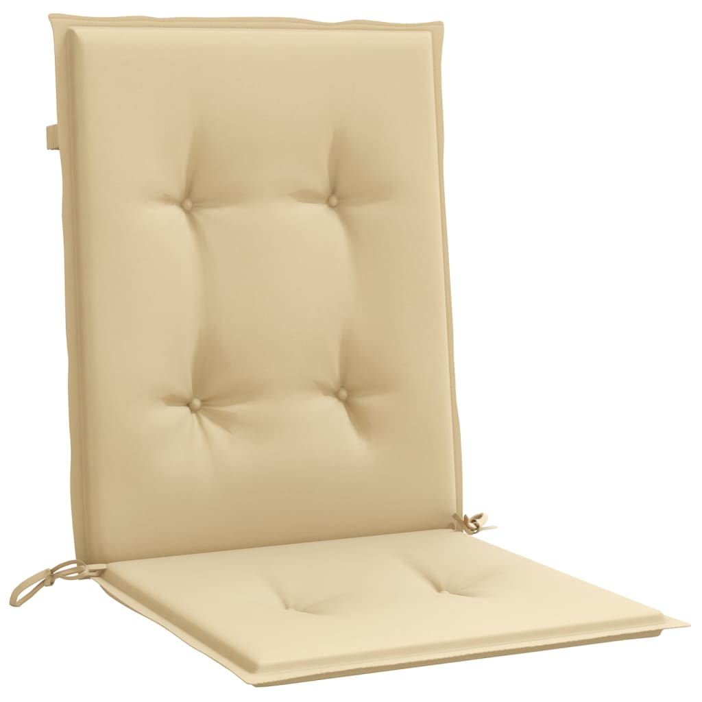 vidaXL Coussins de chaise à dossier bas lot de 6 beige mélangé tissu