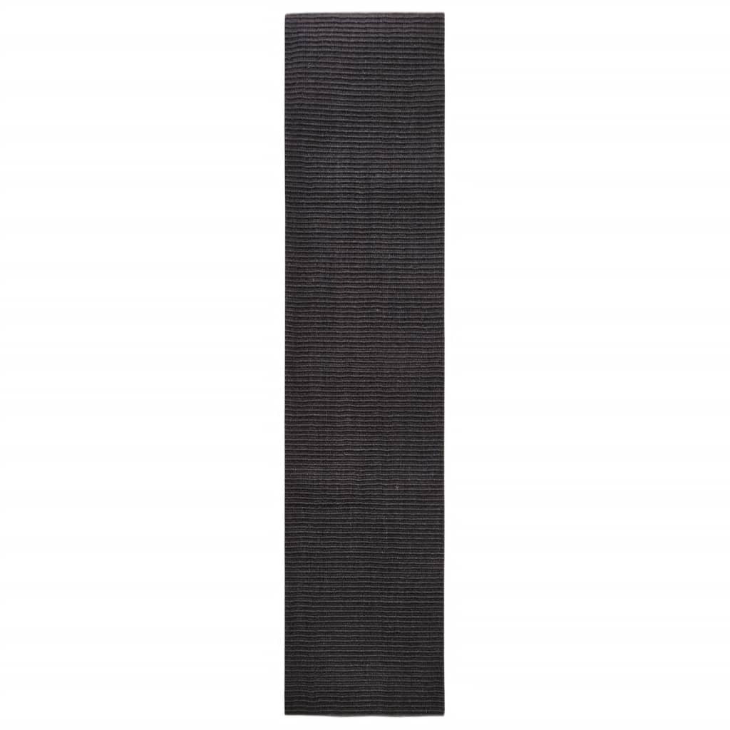 vidaXL Tapis en sisal pour griffoir noir 80x350 cm