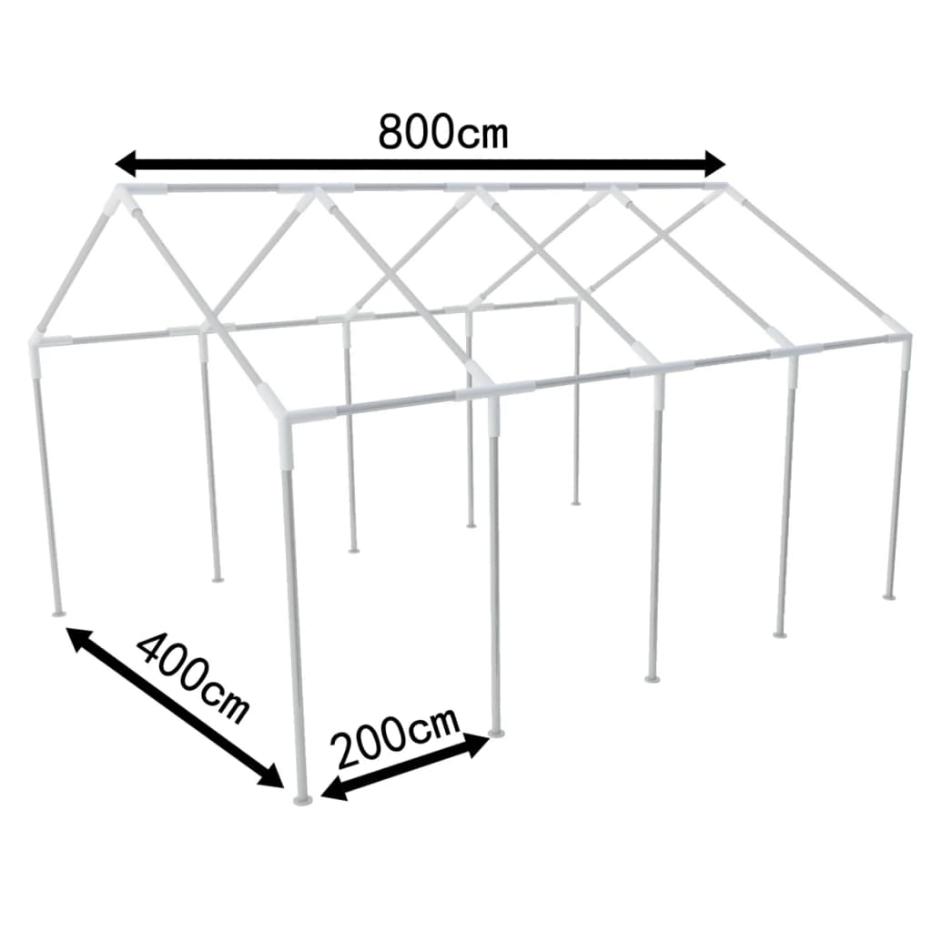Structure de tente chapiteau pavillon jardin 8 x 4 m