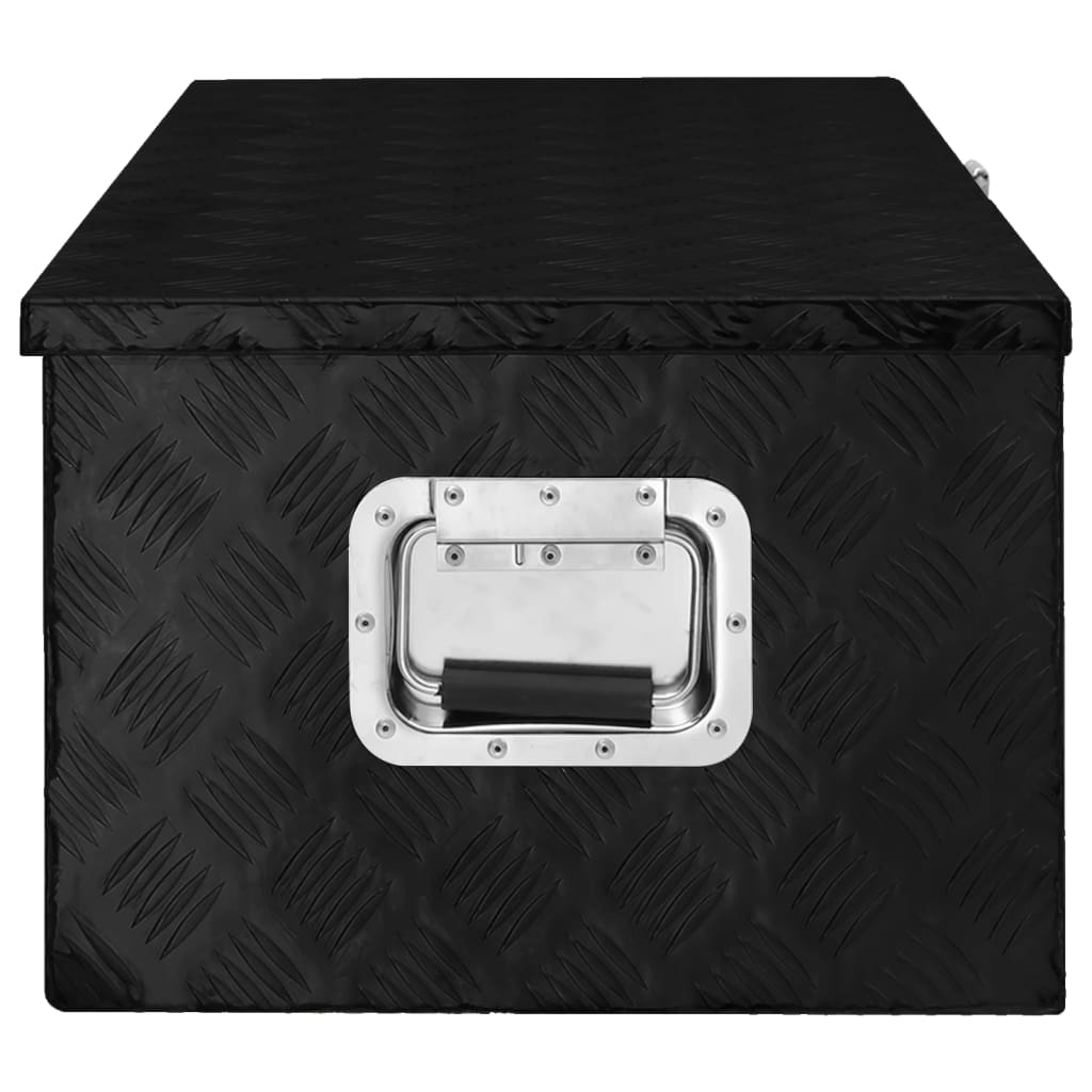 vidaXL Boîte de rangement Noir 90x47x33,5 cm Aluminium