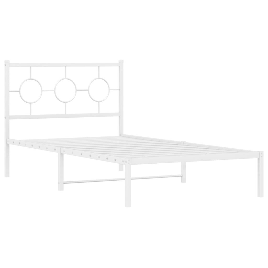 vidaXL Cadre de lit métal sans matelas et tête de lit blanc 100x200 cm