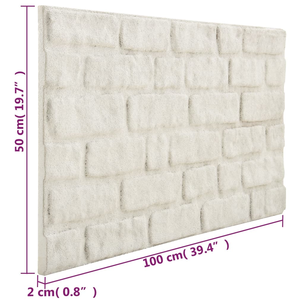 vidaXL Panneaux muraux 3D Design de brique blanche 10 pcs EPS