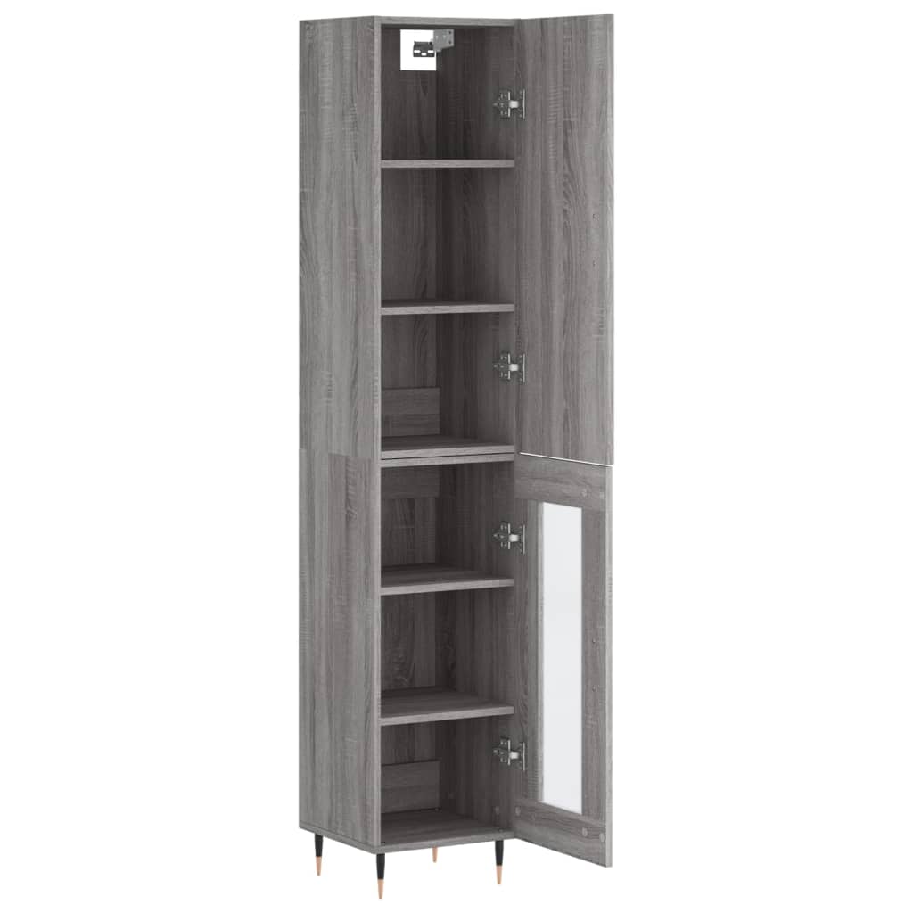 vidaXL Buffet haut Sonoma gris 34,5x34x180 cm Bois d'ingénierie