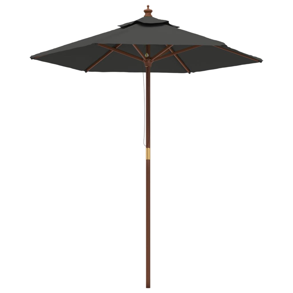 vidaXL Parasol de jardin avec mât en bois anthracite 196x231 cm